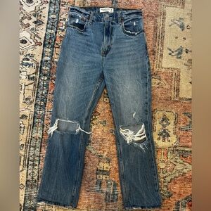 Abercrombie Ankle Straight Ultra High Rise Jeans